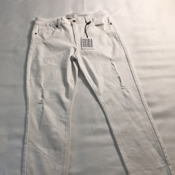 pistola Denim - Pistola white denim distressed jeans